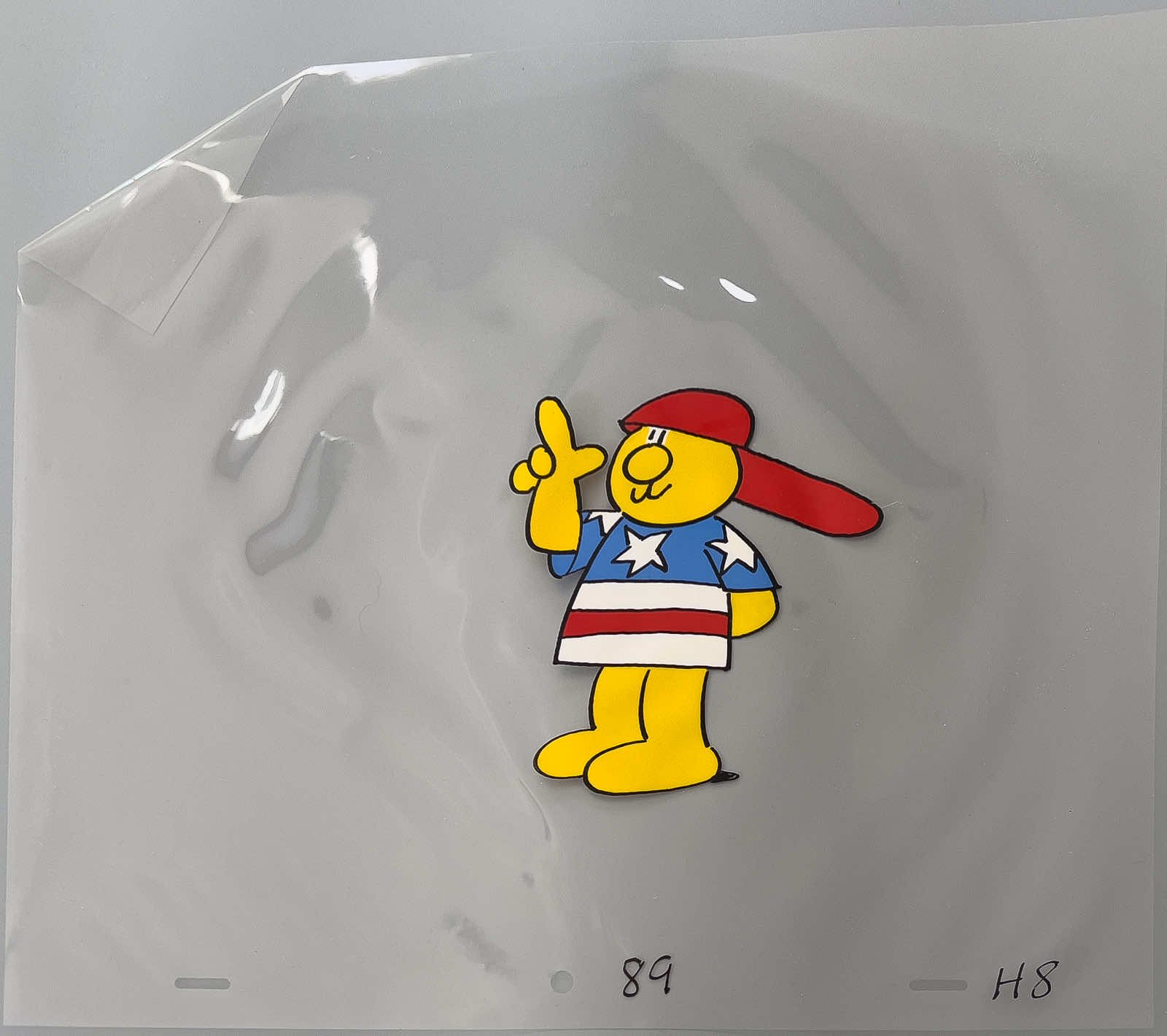 Henry's Cat in USA T-shirt pointing - Original Animation Cel 89 H8