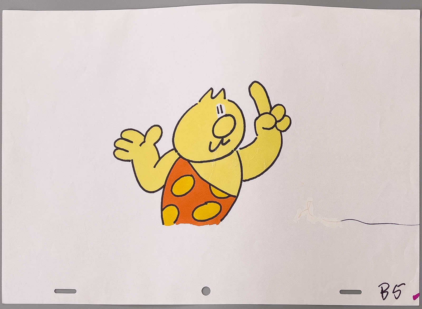 Henry's Cat as cave man - Original Animation Art B5