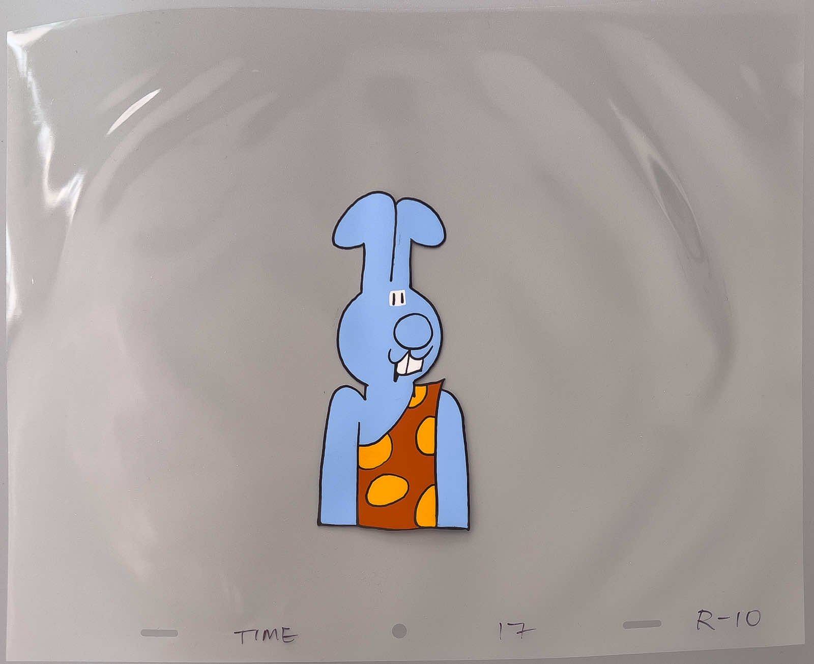Chris Rabbit as a cave man - Original Animation Cel Time 17 R10